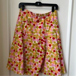Marc Jacobs Y2K Multicolor Polka Dot Flouncy Midi Skirt With Pockets Size 2